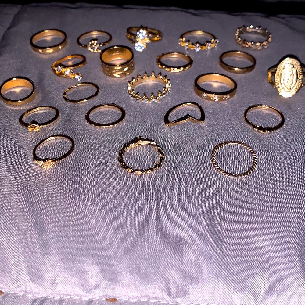 42 Piece Silver and Gold Ring Bundle